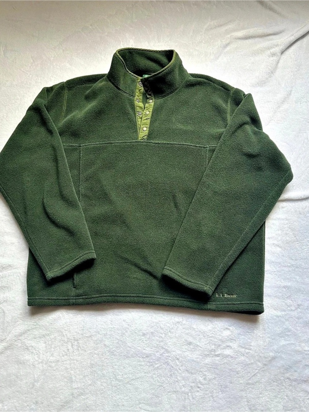 L.L.Bean Mountaineer Fleece Snap Pullover Men's Green XL